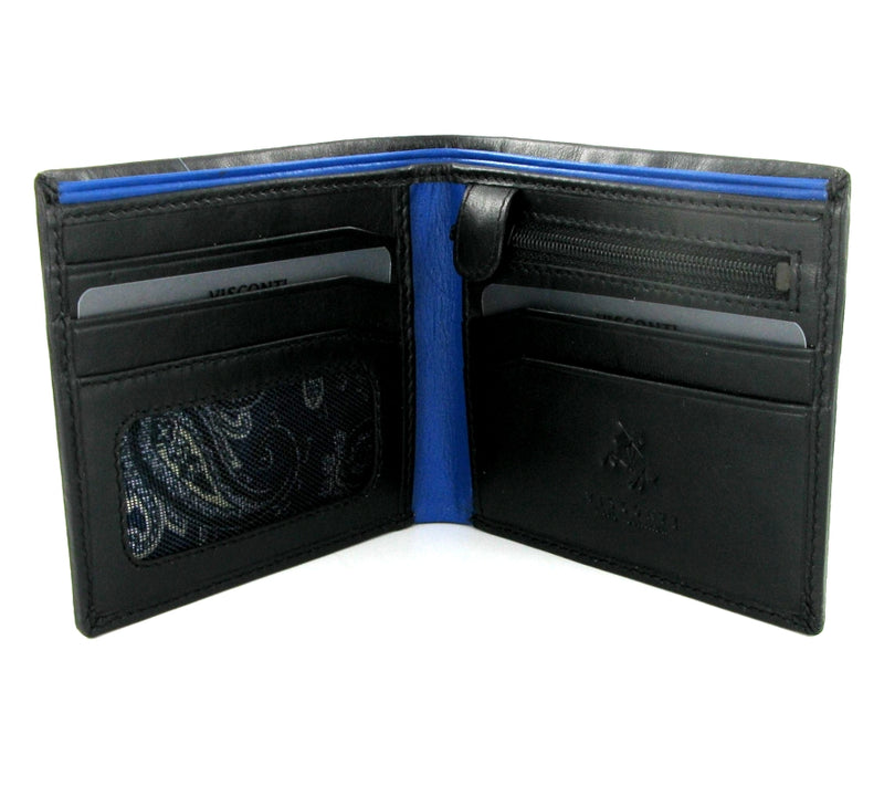 Visconti Parma PM101 Pablo Black'n'Blue Soft Leather Wallet