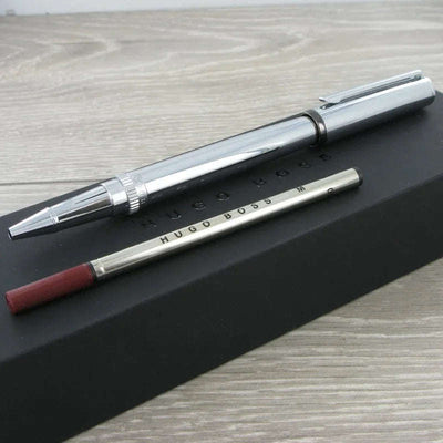 Hugo Boss Gear Rollerball Pen, Chrome HSN9675B - Engraveitnow Ltd