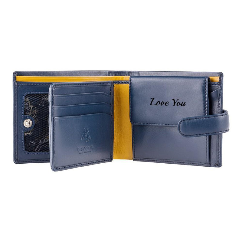 Visconti Parma PM102 Blue'n'Mustard Soft Leather Wallet