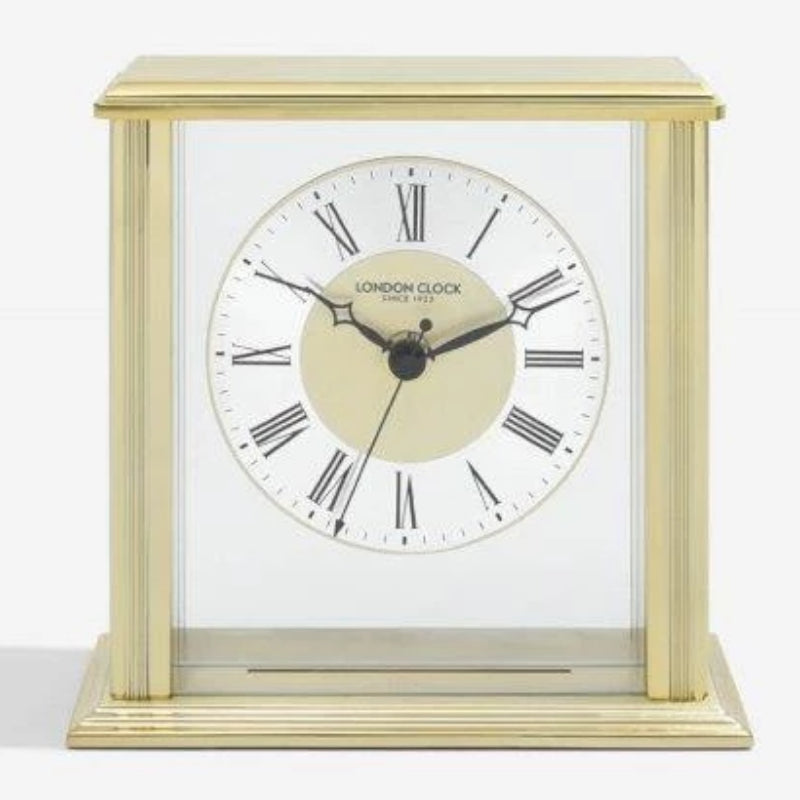 London Clock Gold Flat Top Mantel EP 06398