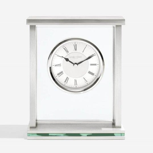London Clock Chrome Rectangular Mantel Clock 05178