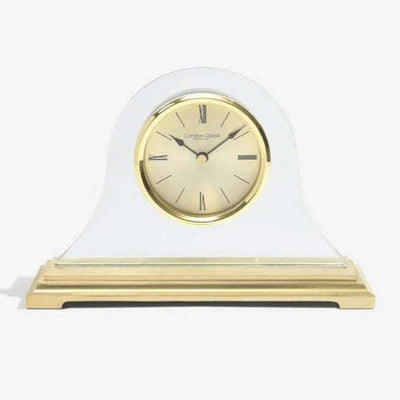 London Clock Gold Arched Glass Mantel 03150 - Engraveitnow Ltd