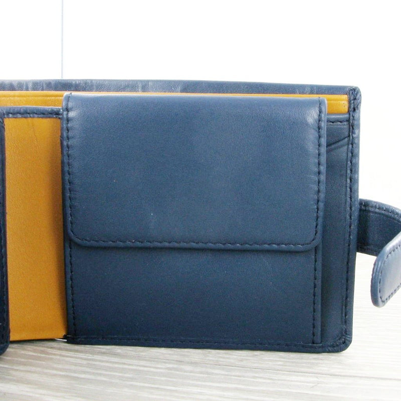 Visconti Parma PM102 Blue'n'Mustard Soft Leather Wallet