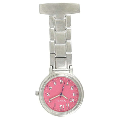 Easy Read Engraved Pink Nurse Fob Watch Chrome R1101.15 - Engraveitnow Ltd