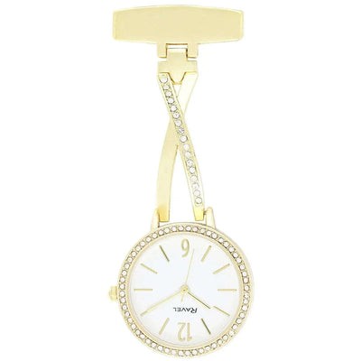 Engraved Nurse Fob Watch Gold Diamante Kriss Kross R1106.02 - Engraveitnow Ltd