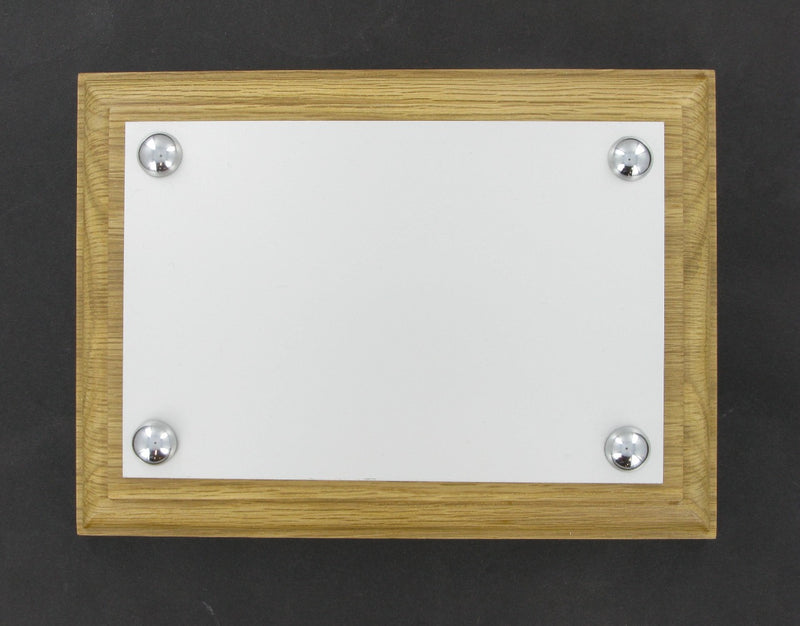 Oak Wood Plaque with 7" x 5" Aluminium Plate