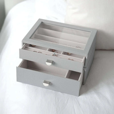 Stackers Pebble Grey Classic Jewellery Box - Set of 2 - 76059 - Engraveitnow Ltd