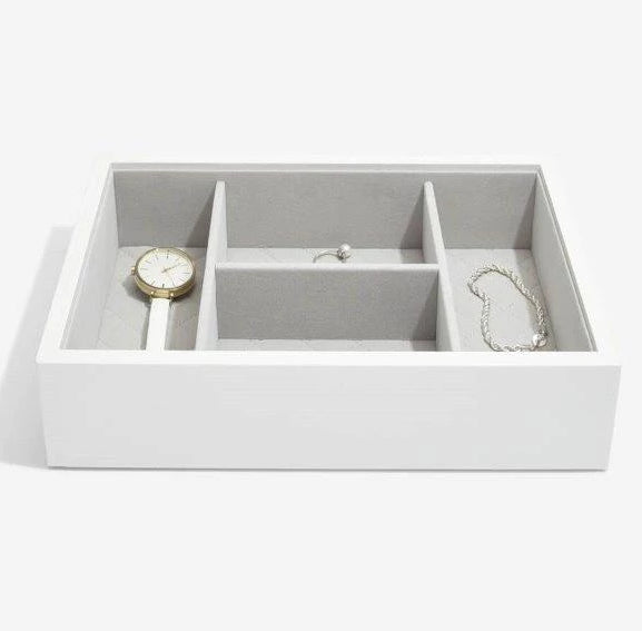 Stackers Orchid White Leather Jewellery Box Set2 75453