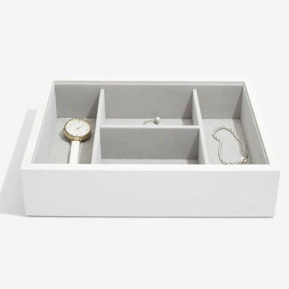 Stackers Orchid White Leather Jewellery Box Set3 75457