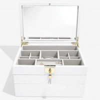 Stackers Orchid White Leather Jewellery Box Set 3 - 75457 Personalise the Top with Laser Engraved Message