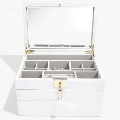 Stackers Orchid White Leather Jewellery Box Set3 75457 - Engraveitnow Ltd