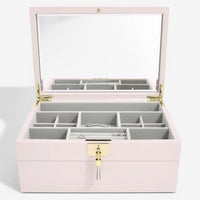 Stackers Blossom Pink Leather Jewellery Box Set 2 - 75445 Personalise the Top with Laser Engraved Message