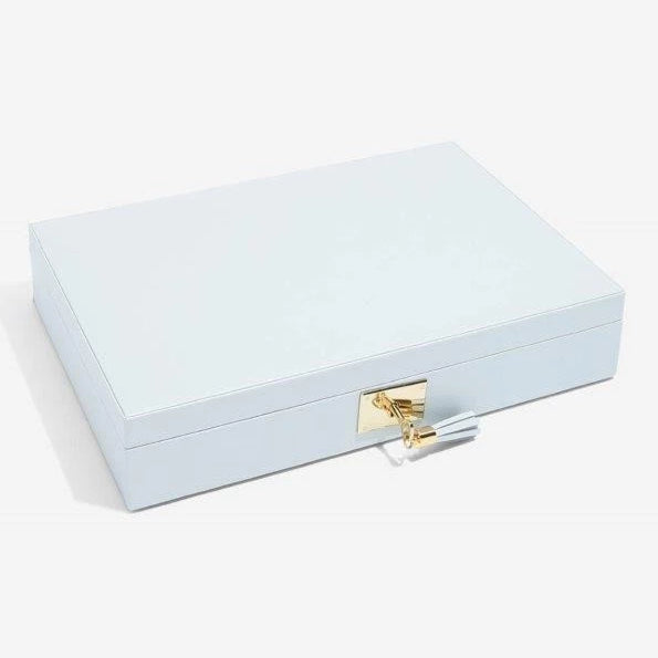 Stackers Powder Blue Leather Jewellery Box Lidded 75445