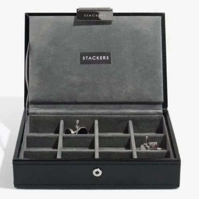 Stackers Executive Black Cufflink Box 73184 - Engraveitnow Ltd