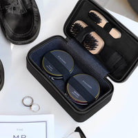 Stackers Black Vegan Leather Shoe Shine Kit 75431 Personalise the lid with Laser engraved message