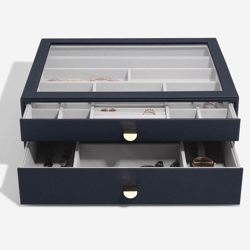 Stackers Navy Supersize Jewellery Box - Set of 2 - 76056