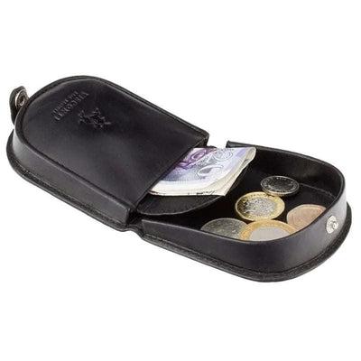 Visconti Coin Tray Purse Black Leather TRY5 - Engraveitnow Ltd