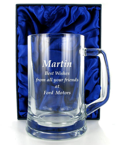 1 Pint Glass Tankard with Free Engraving - Engraveitnow Ltd