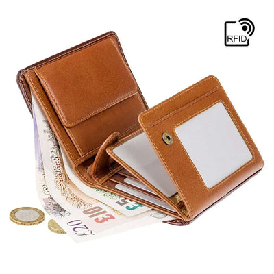 Visconti Torino TR34 Waldorf Brown & Tan Leather Wallet - Engraveitnow Ltd